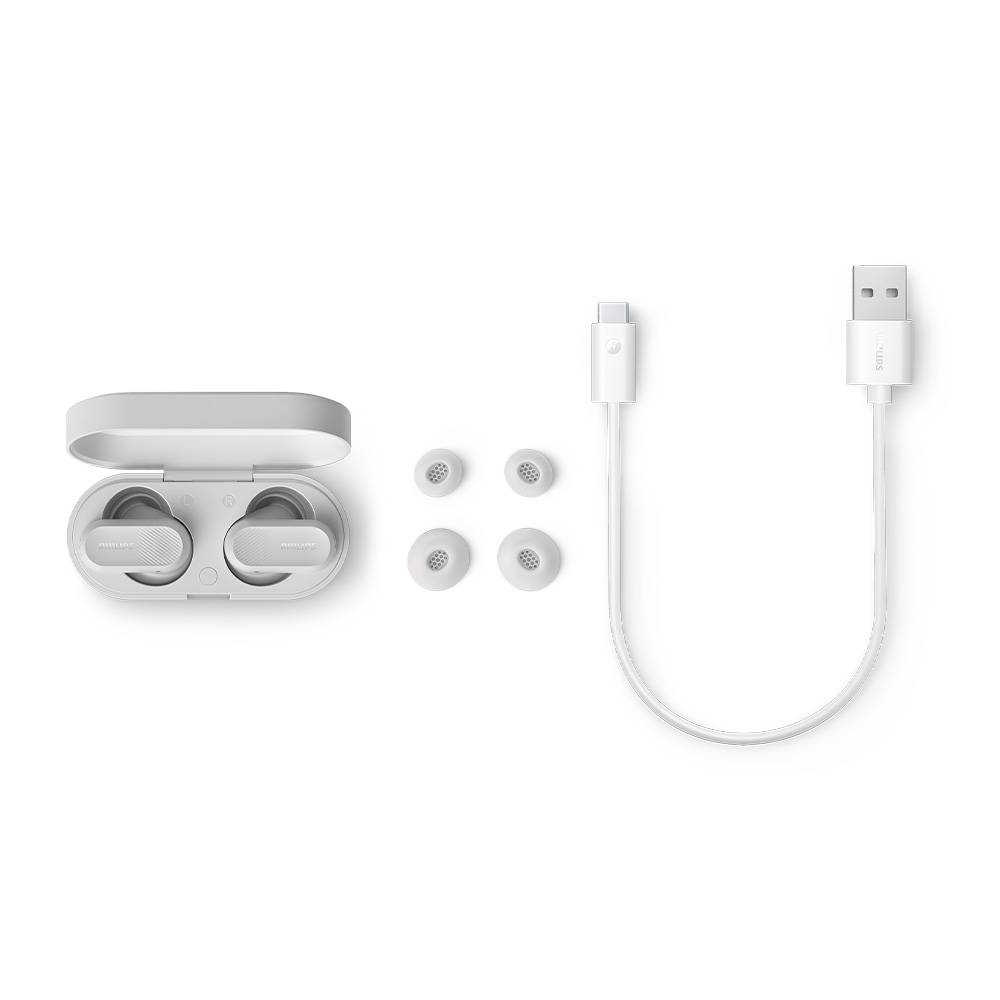 Imagen 2 del producto Audífonos bluetooth True Wireless Philips TAT3509WT, resistencia al agua IPX4, batería hasta 24 horas, blanco